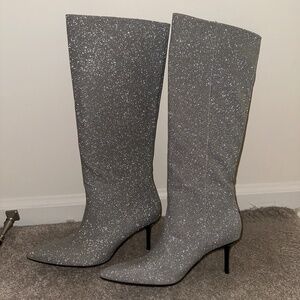 Sparkly Silver Boots